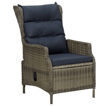 5 Piece Patio Dining Set Brown Poly Rattan
