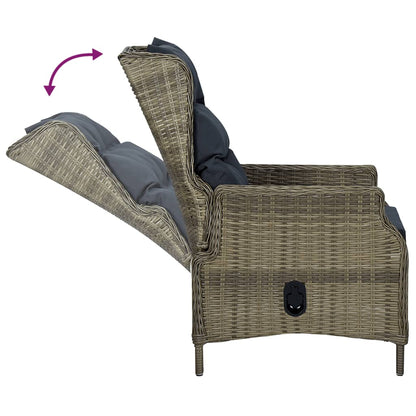 5 Piece Patio Dining Set Brown Poly Rattan