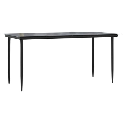 7 Piece Patio Dining Set Dark Gray Poly Rattan