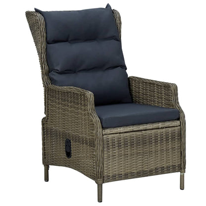 5 Piece Patio Dining Set Brown Poly Rattan