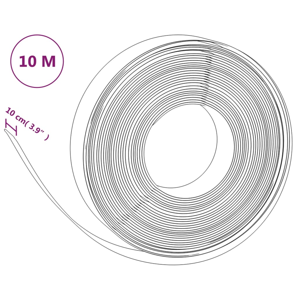 Garden Edging Grey 10 m 10 cm Polyethylene