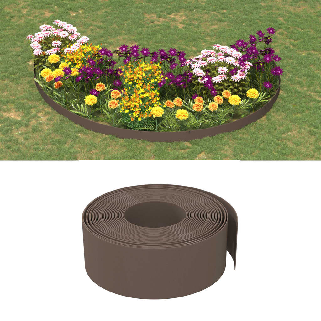 Garden Edging Brown 10 m 20 cm Polyethylene