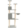 Cat Tree with Sisal Scratching Posts Light Grey 166 cm