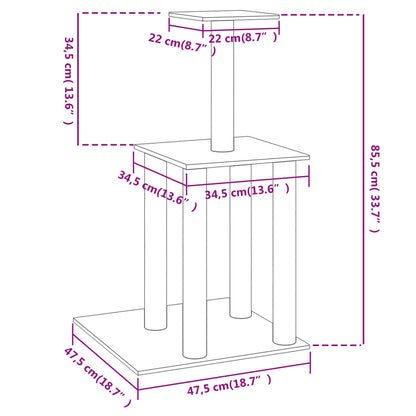 Cat Tree with Sisal Scratching Posts Light Grey 85.5 cm