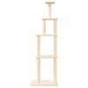 Cat Tree with Sisal Scratching Posts Cream 183 cm