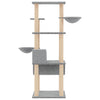 Cat Tree with Sisal Scratching Posts Light Grey 141 cm