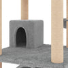 Cat Tree with Sisal Scratching Posts Light Grey 141 cm