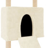 Cat Tree with Sisal Scratching Posts Cream 153 cm