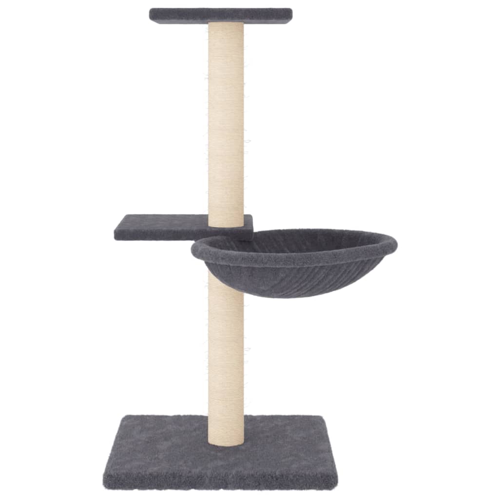 Cat Tree with Sisal Scratching Posts Dark Grey 72 cm