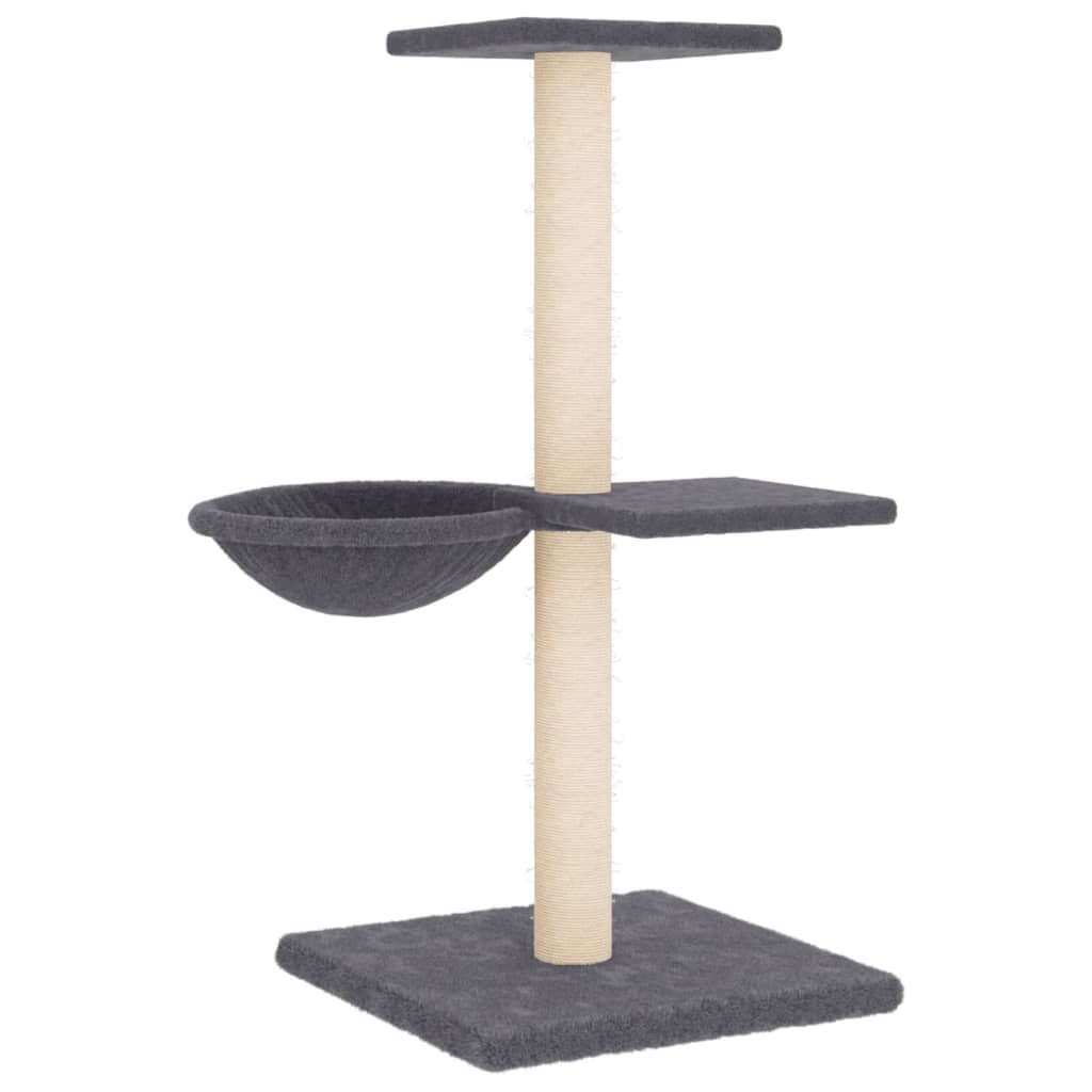 Cat Tree with Sisal Scratching Posts Dark Grey 72 cm