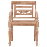 Batavia Chairs 8 pcs White Wash Solid Wood Teak