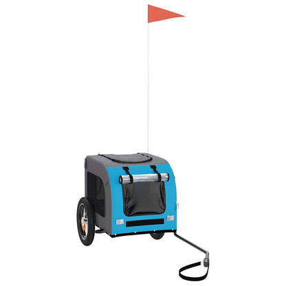 Pet Bike Trailer Blue and Grey Oxford Fabric and Iron