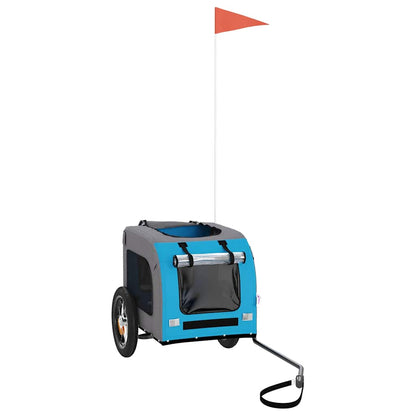 Pet Bike Trailer Blue and Grey Oxford Fabric and Iron