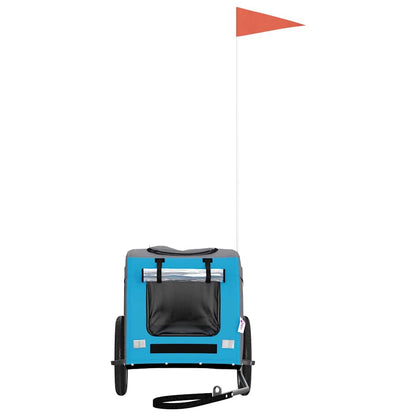 Pet Bike Trailer Blue and Grey Oxford Fabric and Iron