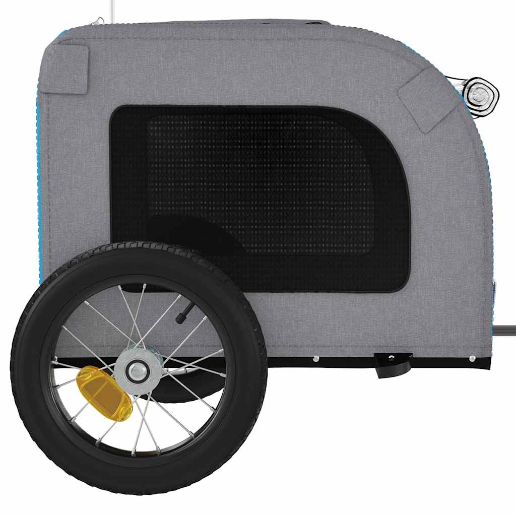 Pet Bike Trailer Blue and Grey Oxford Fabric and Iron
