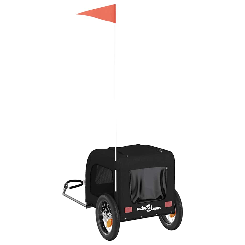Pet Bike Trailer Black Oxford Fabric and Iron