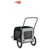 Pet Bike Trailer Black and Grey Oxford Fabric and Iron