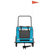 Pet Bike Trailer Blue and Grey Oxford Fabric and Iron