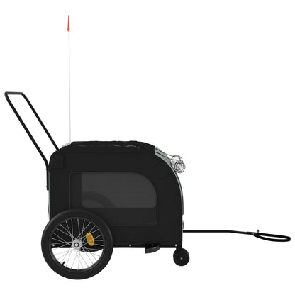 vidaXL Pet Bike Trailer Black and Grey Oxford fabric, Iron, PVC Medium