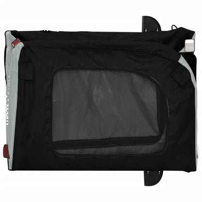 vidaXL Pet Bike Trailer Black and Grey Oxford fabric, Iron, PVC Medium