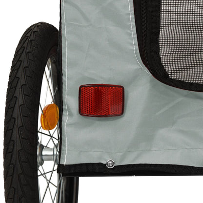 vidaXL Pet Bike Trailer Black and Grey Oxford fabric, Iron, PVC Medium