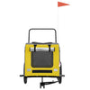 Pet Bike Trailer Yellow and Grey Oxford Fabric and Iron