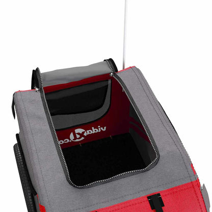 Pet Bike Trailer Red and Grey Oxford Fabric and Iron