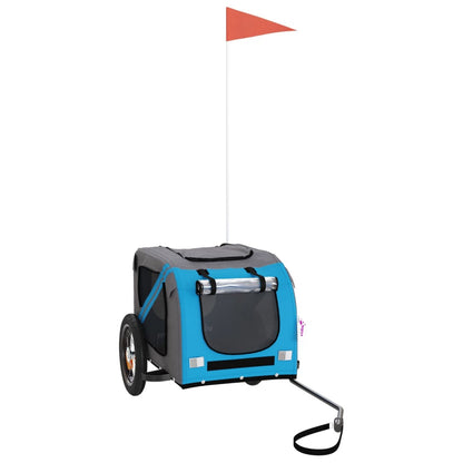 Pet Bike Trailer Blue and Grey Oxford Fabric and Iron