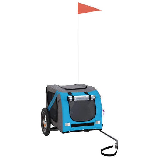 Pet Bike Trailer Blue and Grey Oxford Fabric and Iron