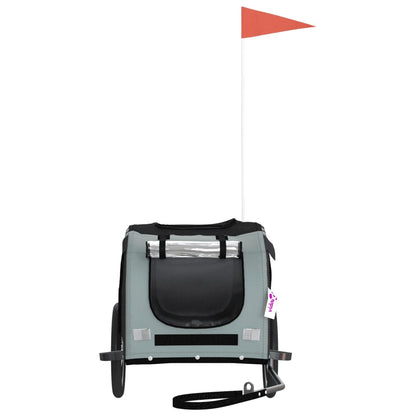 Pet Bike Trailer Black and Grey Oxford Fabric and Iron