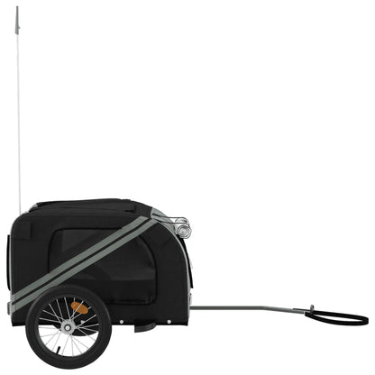 Pet Bike Trailer Black and Grey Oxford Fabric and Iron