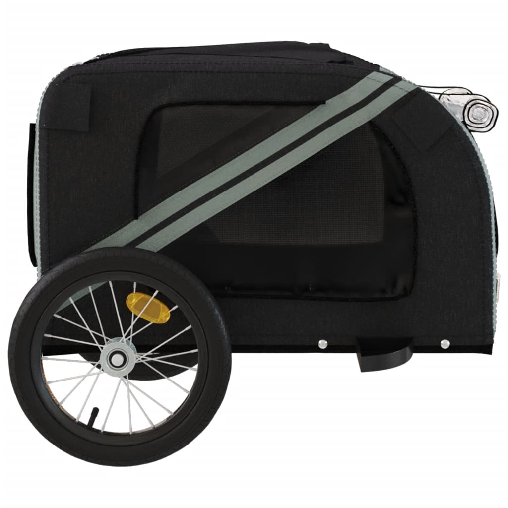 Pet Bike Trailer Black and Grey Oxford Fabric and Iron