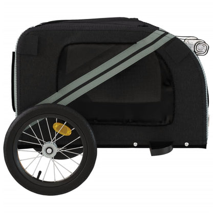 Pet Bike Trailer Black and Grey Oxford Fabric and Iron