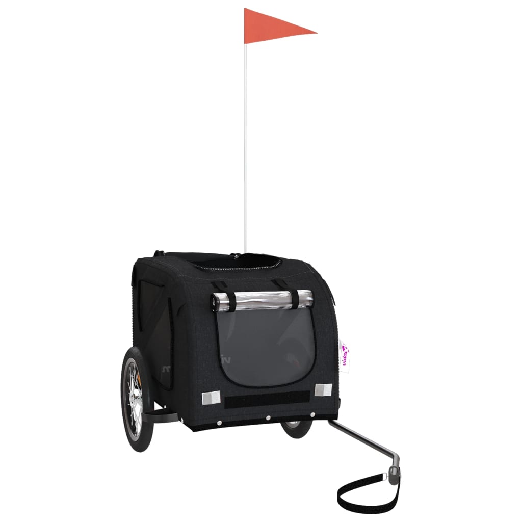 Pet Bike Trailer Black Oxford Fabric and Iron