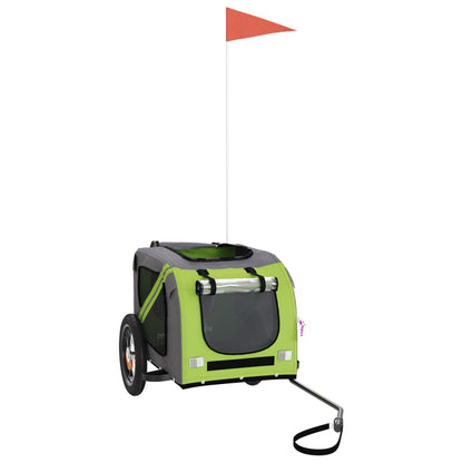 Pet Bike Trailer Green and Grey Oxford Fabric and Iron