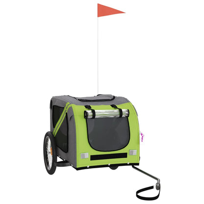Pet Bike Trailer Green and Grey Oxford Fabric and Iron