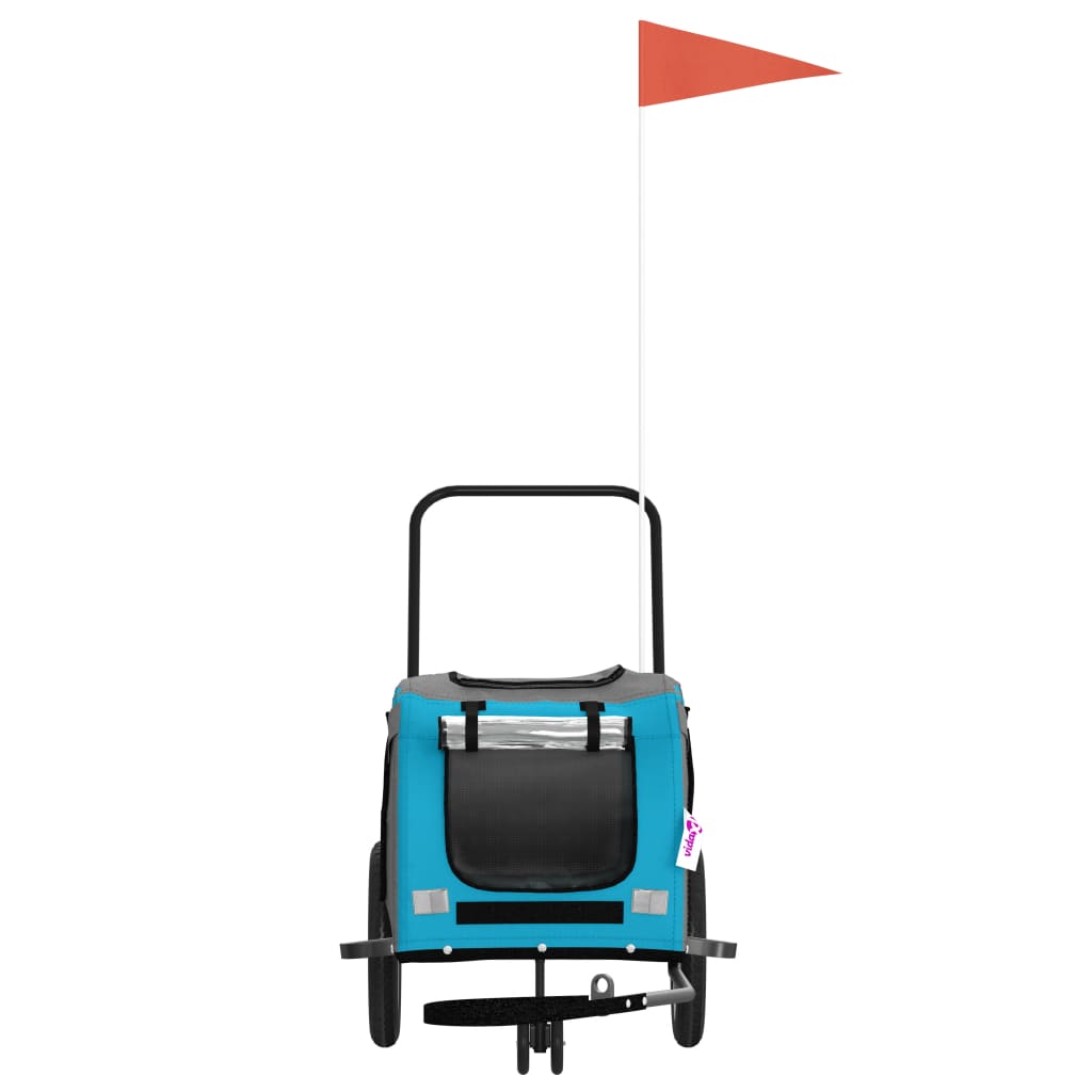 Pet Bike Trailer Blue and Black Oxford Fabric and Iron
