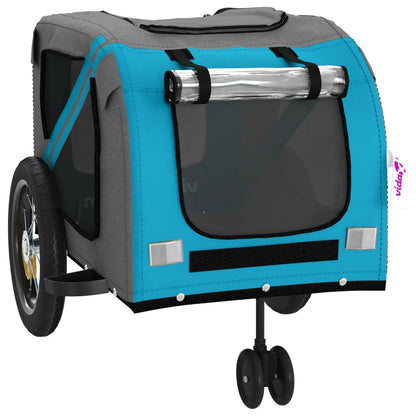 Pet Bike Trailer Blue and Black Oxford Fabric and Iron