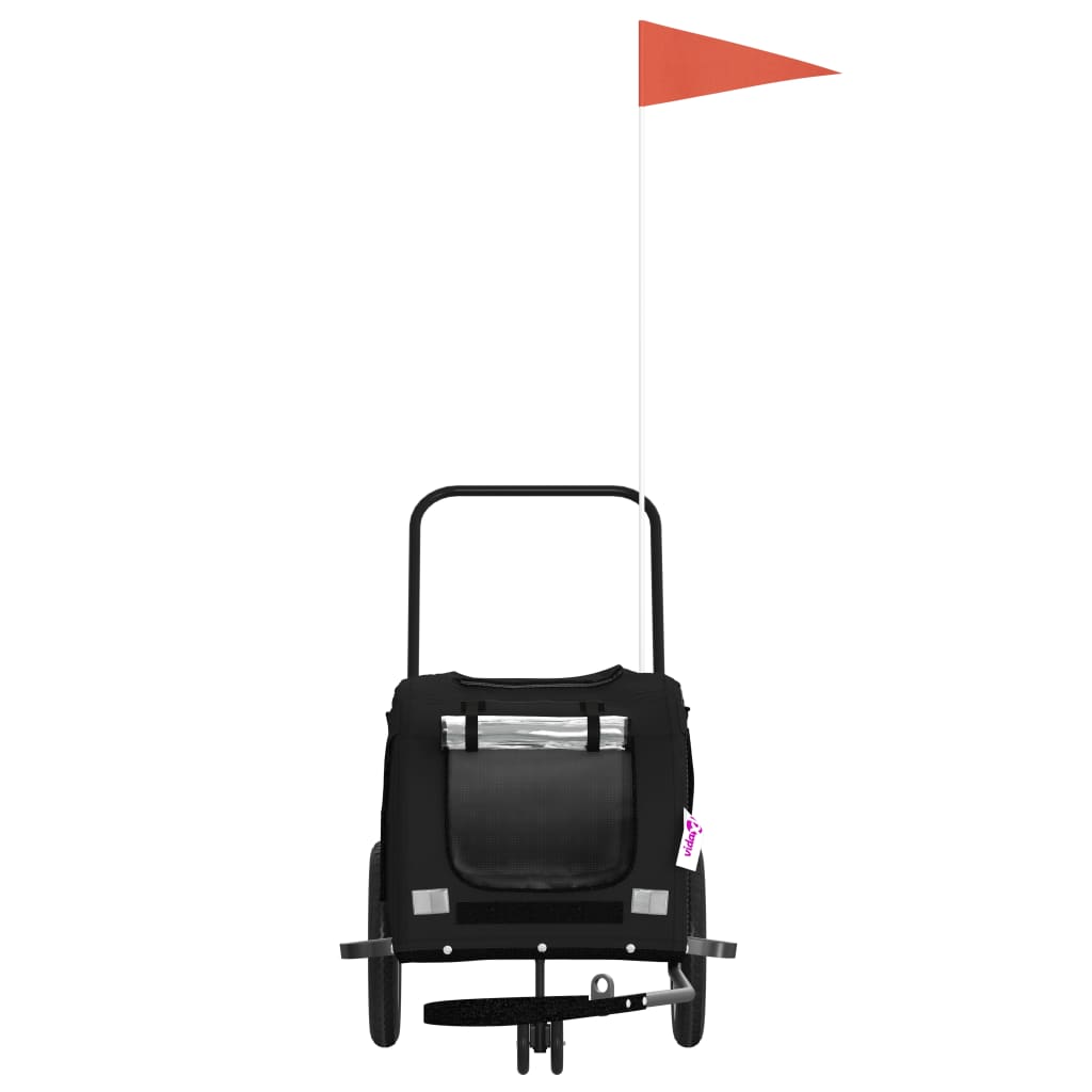 Pet Bike Trailer Black Oxford Fabric and Iron