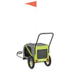 Pet Bike Trailer Green and Black Oxford Fabric and Iron