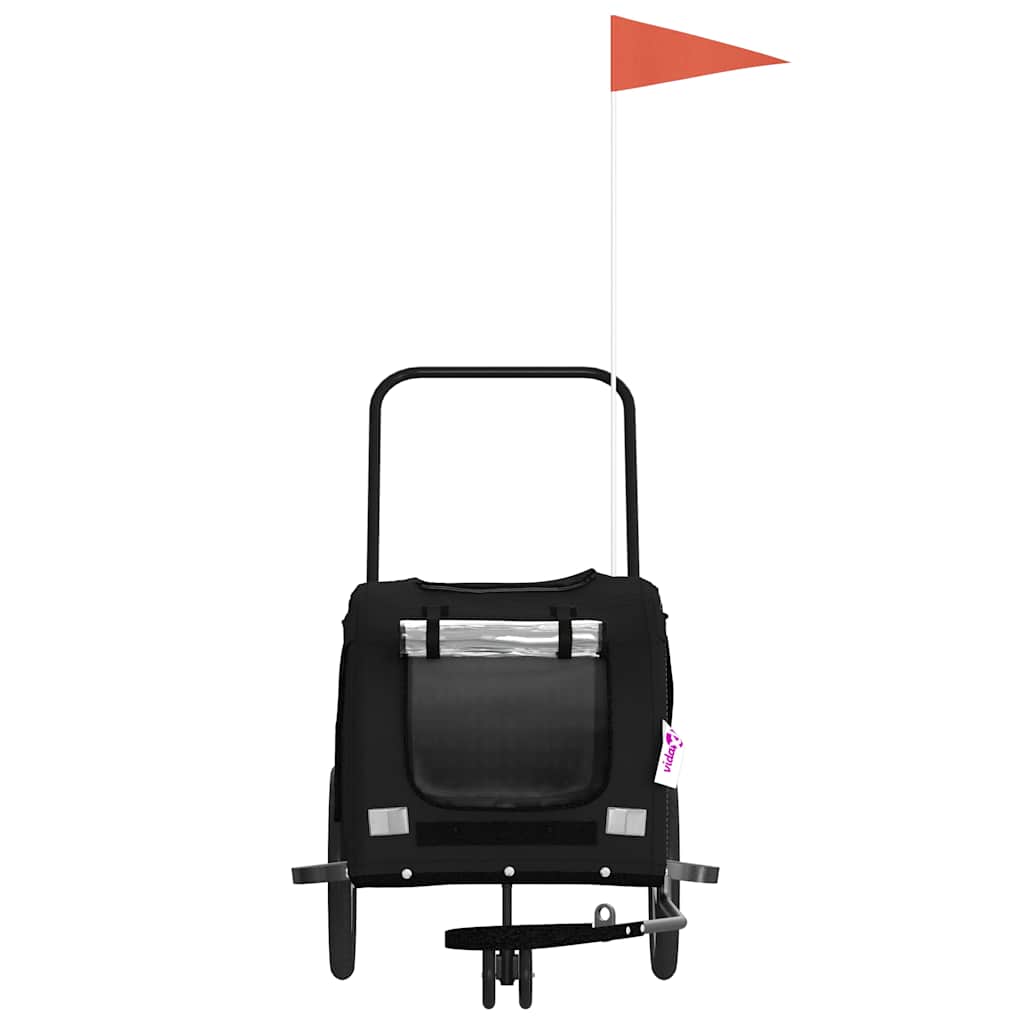 Pet Bike Trailer Black Oxford Fabric and Iron