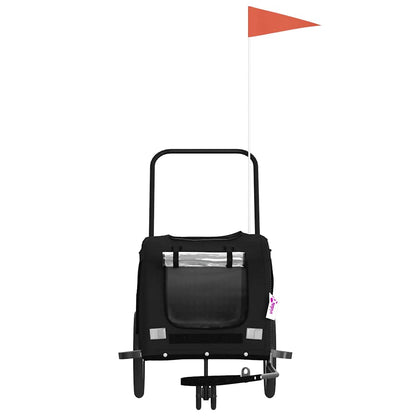 Pet Bike Trailer Black Oxford Fabric and Iron