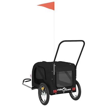 Pet Bike Trailer Black Oxford Fabric and Iron