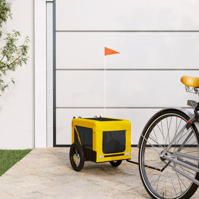 Pet Bike Trailer Yellow and Black Oxford Fabric&Iron