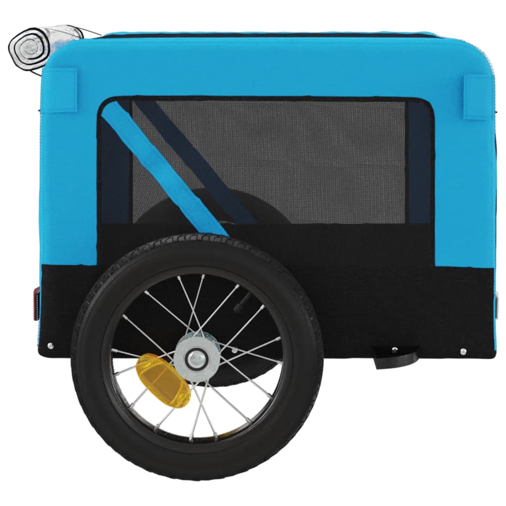 Pet Bike Trailer Blue and Black Oxford Fabric&Iron