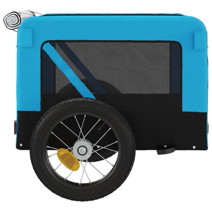 Pet Bike Trailer Blue and Black Oxford Fabric&Iron