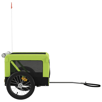 Pet Bike Trailer Green and Black Oxford Fabric and Iron
