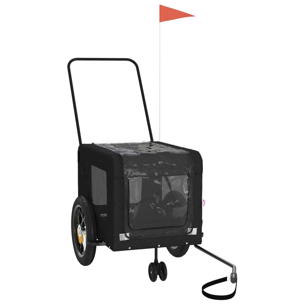 Pet Bike Trailer Black Oxford Fabric and Iron