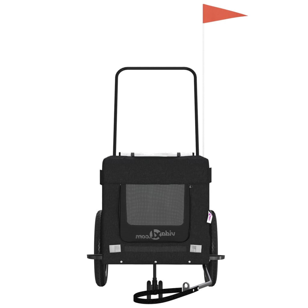 Pet Bike Trailer Black Oxford Fabric and Iron