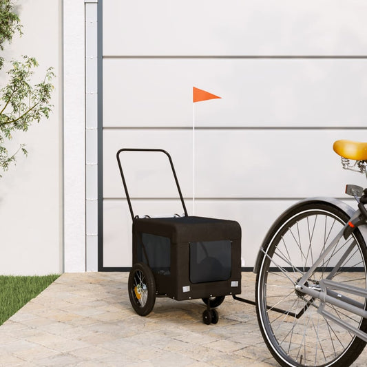 Pet Bike Trailer Black Oxford Fabric and Iron